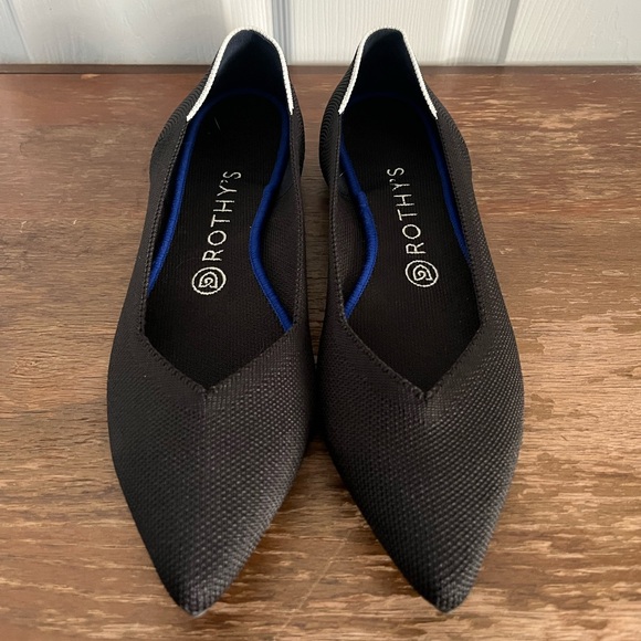 Rothy’s women’s size 9, The Point, black pointy toe flats - Picture 1 of 4